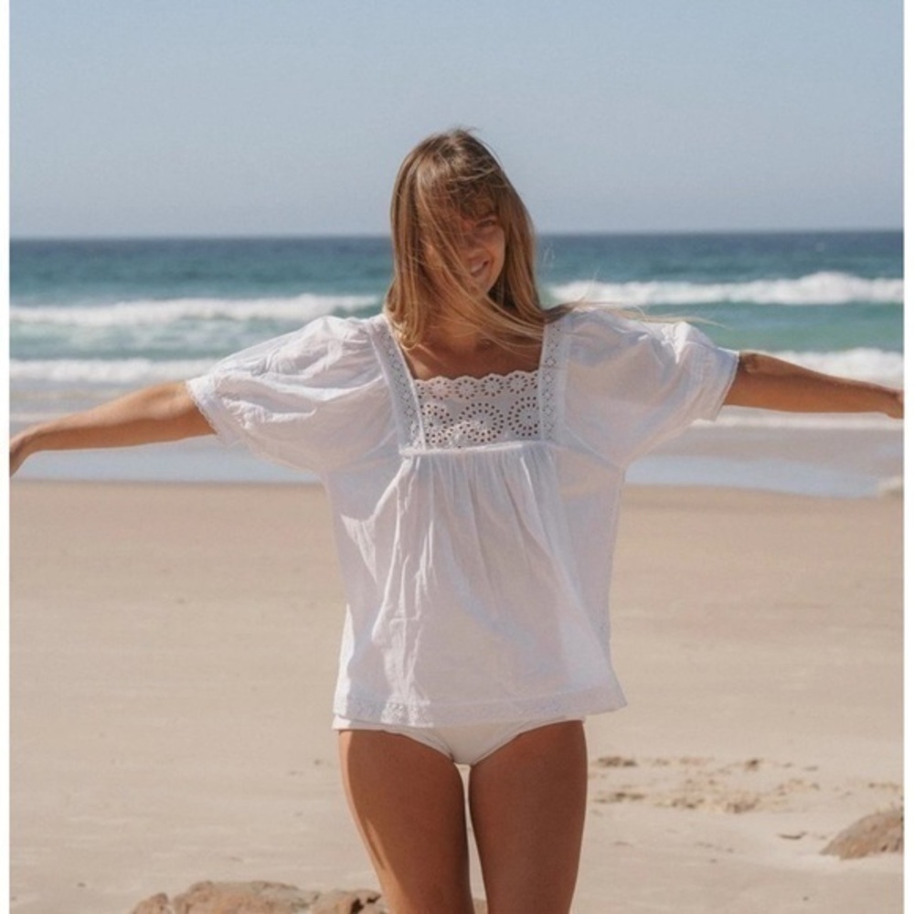 Kinga Csilla Recycled Cotton Patience eyelet blouse size 8 SUPER RARE